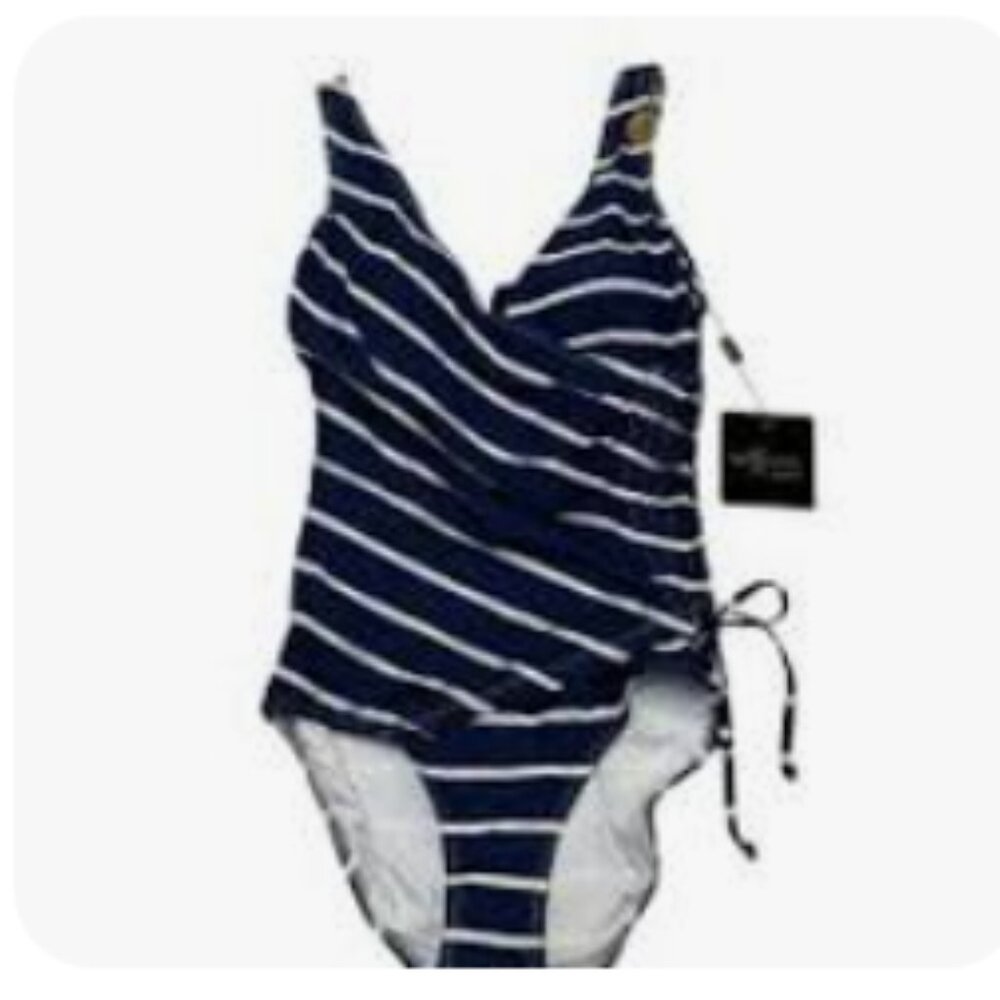 Nip Tuck Swimsuit Womens Piece Nautical NWT Sz 4